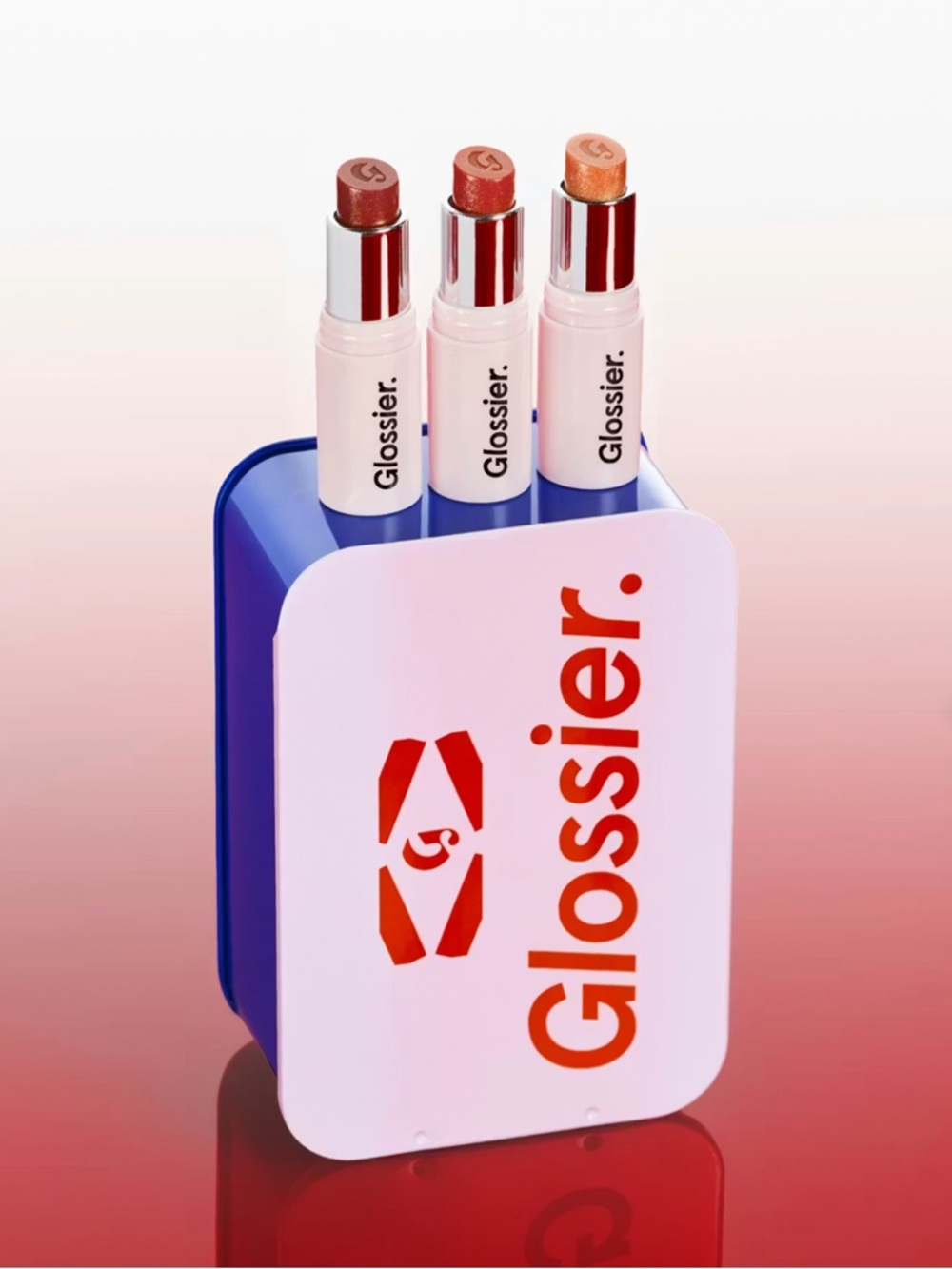 New Limited Ed Glossier Mini Ultralip Trio in Collectible Tin